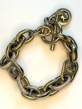 Michael Kors Gold-Tone Crystal Link Bracelet